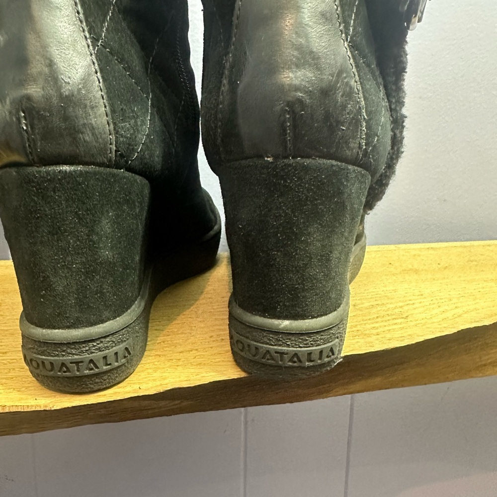 Aquatalia quilted suede lined wedge boots - Picture 5 of 12